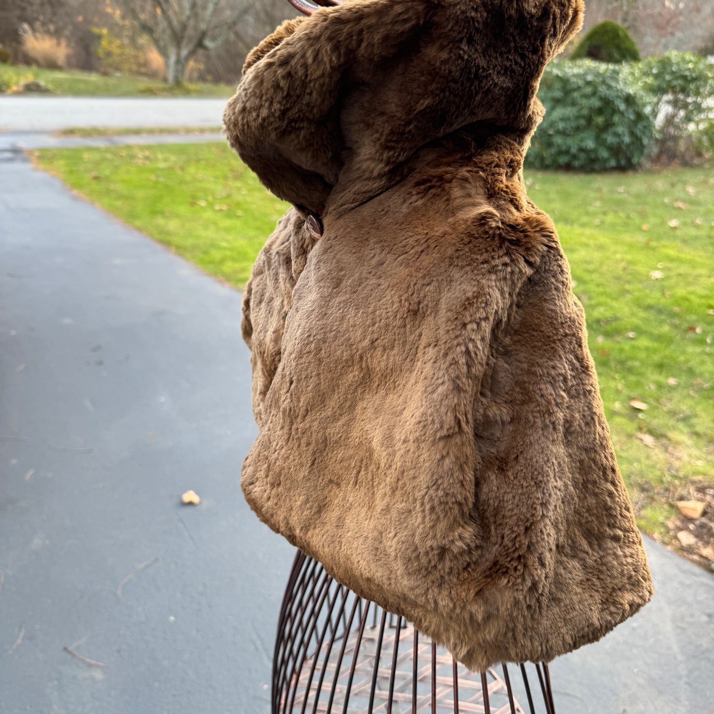 Vintage Fur Cape Capelet Two Buttons