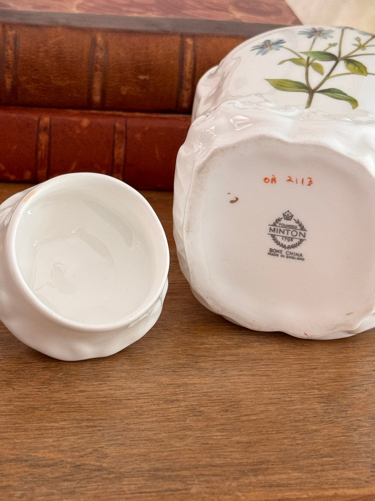 Vintage Minton Meadow English Bone China Tea Caddy