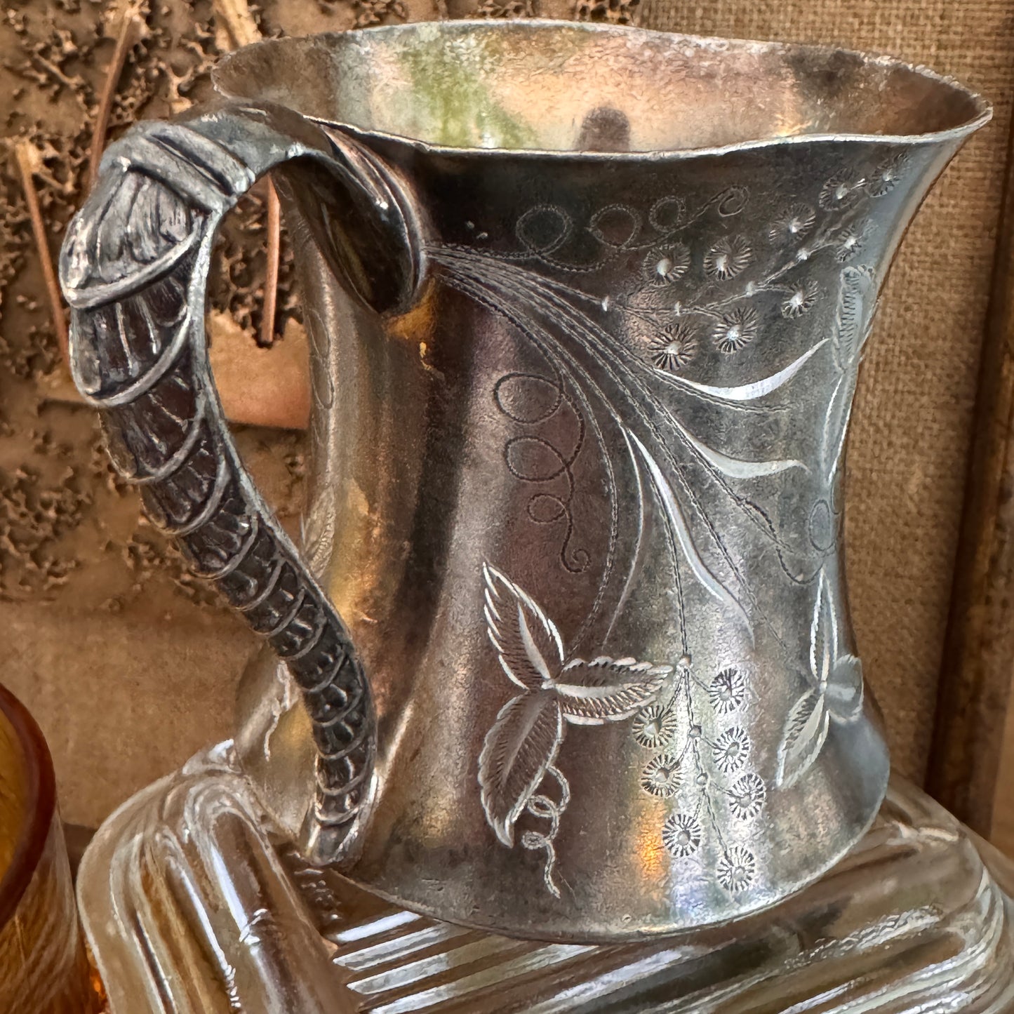 Antique Pierpoint Mfg. Co. Art Nouveau Quad Plate Creamer