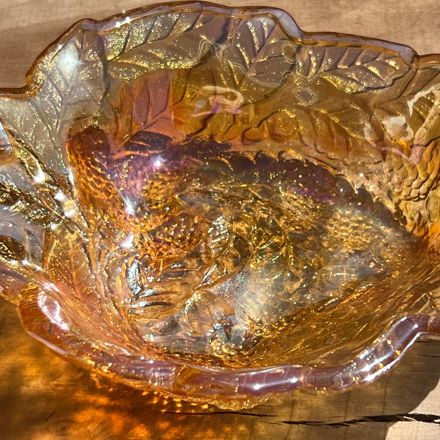 Vintage Indiana Glass Blackberry Carnival Glass Dish