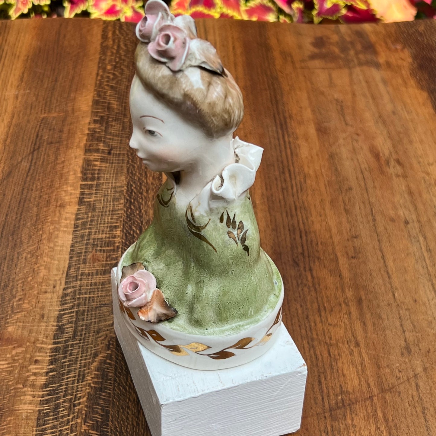 Vintage Cordey Victorian Woman Figurine, Minton Plate, Japan Shoe Collection