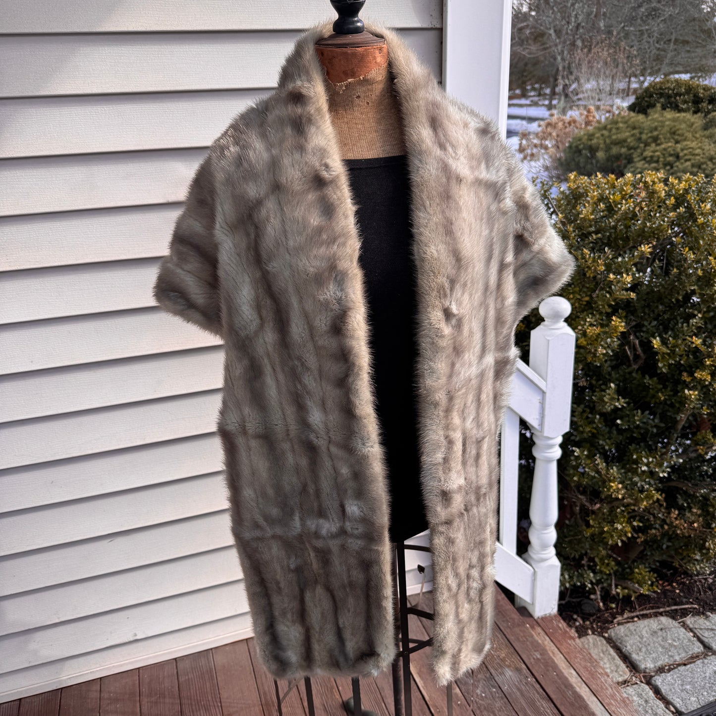 Vintage Adrian Thal New York, Miami Grey Mink Fur Shawl Wrap