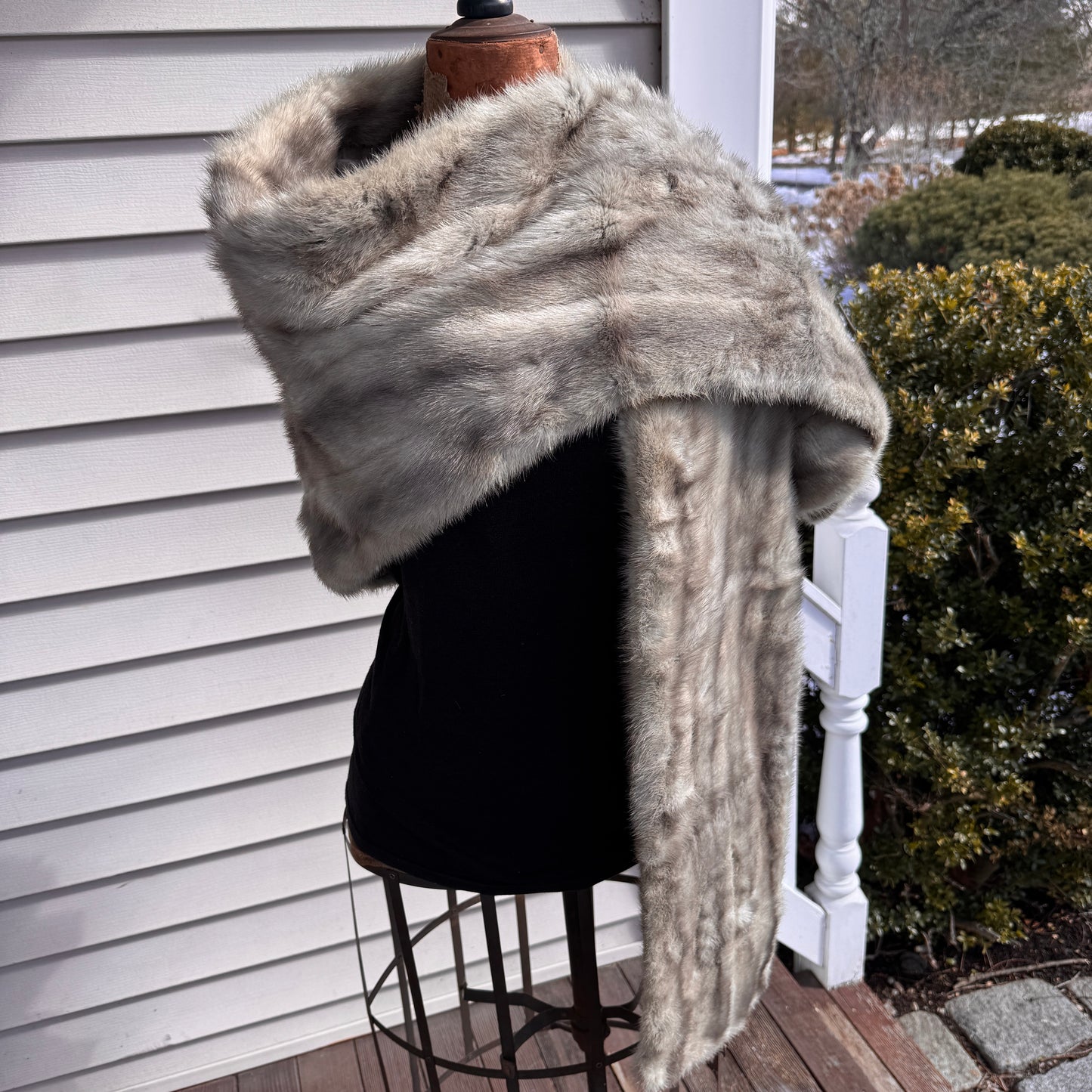 Vintage Adrian Thal New York, Miami Grey Mink Fur Shawl Wrap