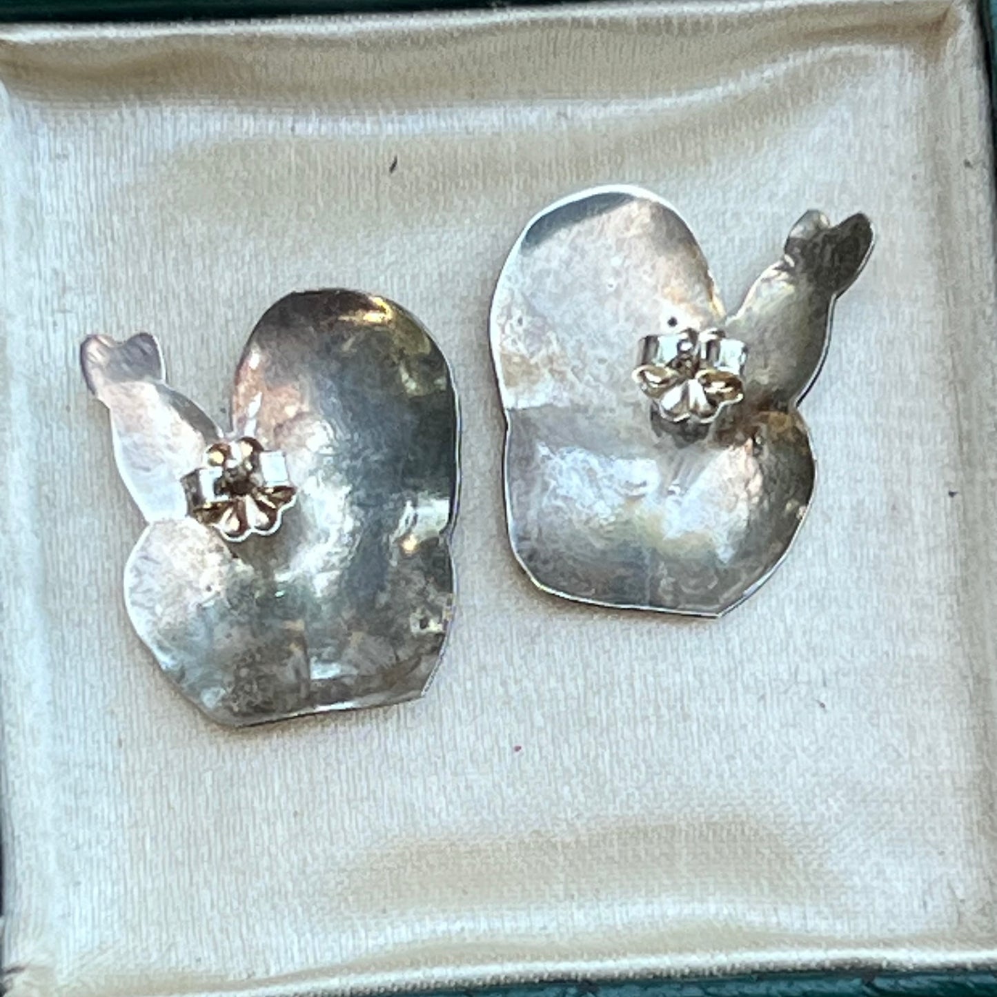Vintage Hand crafted Cow Girl Sterling Silver Prickly Pear Cactus Earrings