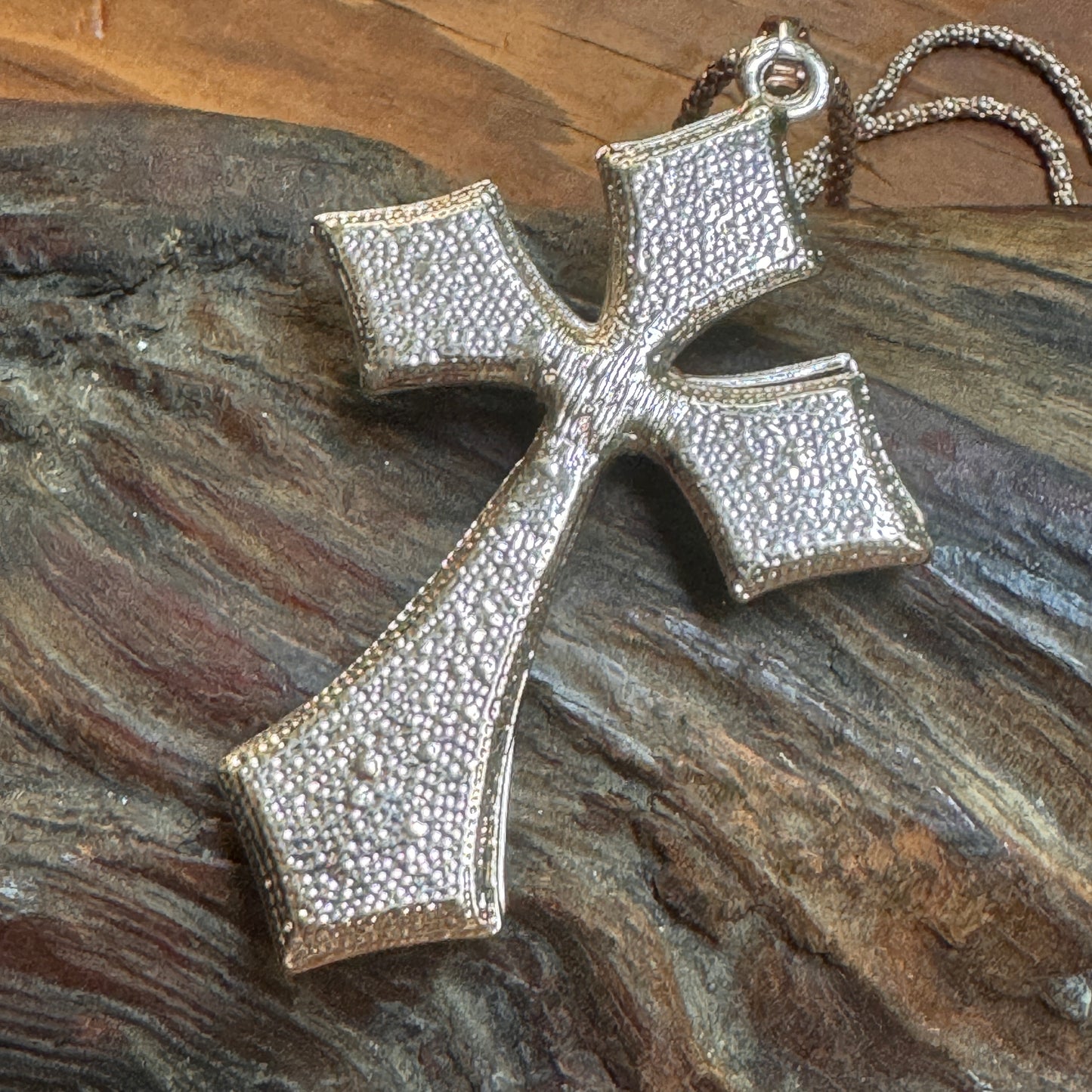 Betsey Johnson Clear Multi Faceted Rhinestone Cross Necklace
