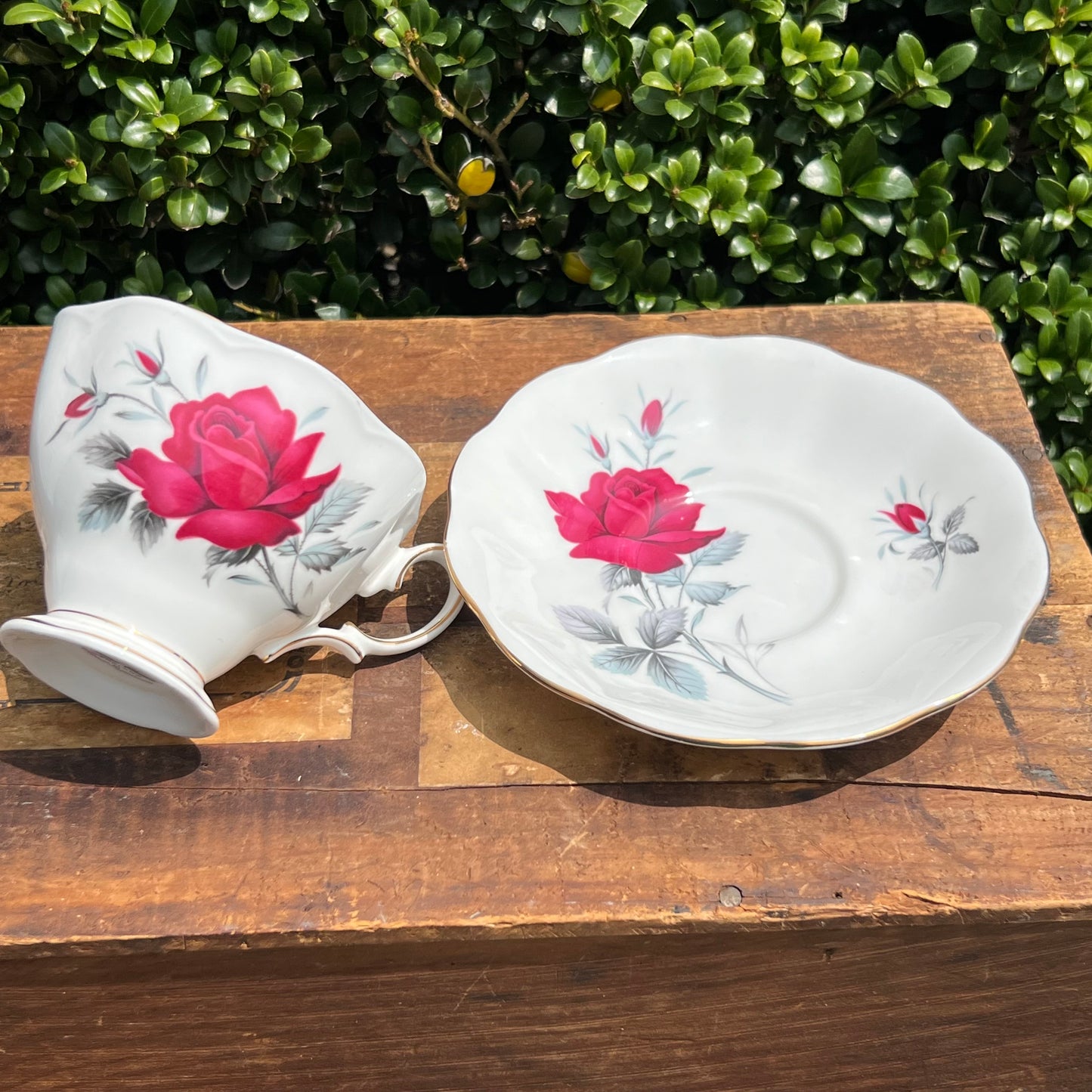 Vintage Sweet Romance Royal Albert English Bone China Tea Cup & Saucer