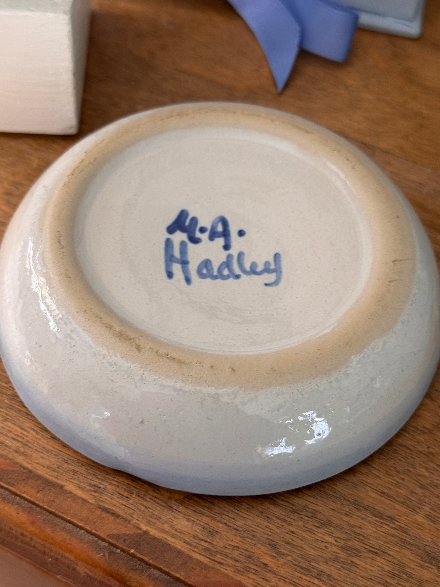 Vintage MA Hadley Pottery Tall Ship Ash Tray