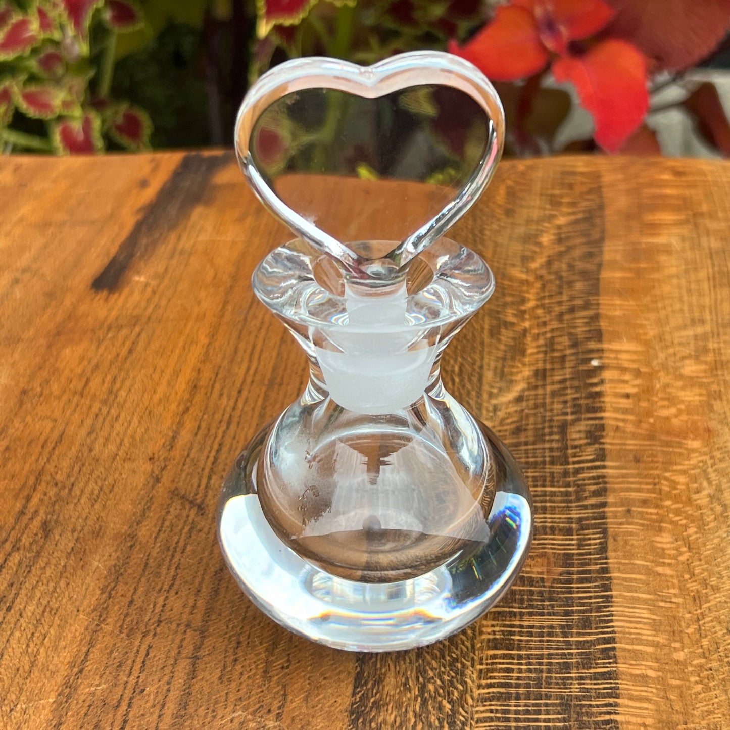 Vintage Orrefors Swedish Handmade Glass Heart Shaped Stopper Perfume Bottle