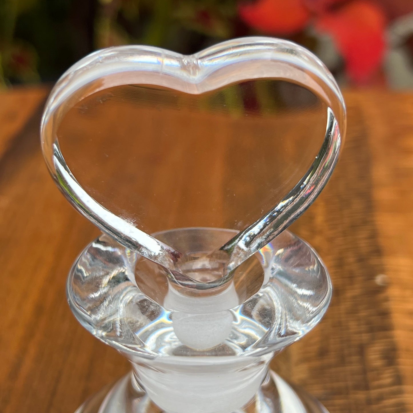 Vintage Orrefors Swedish Handmade Glass Heart Shaped Stopper Perfume Bottle