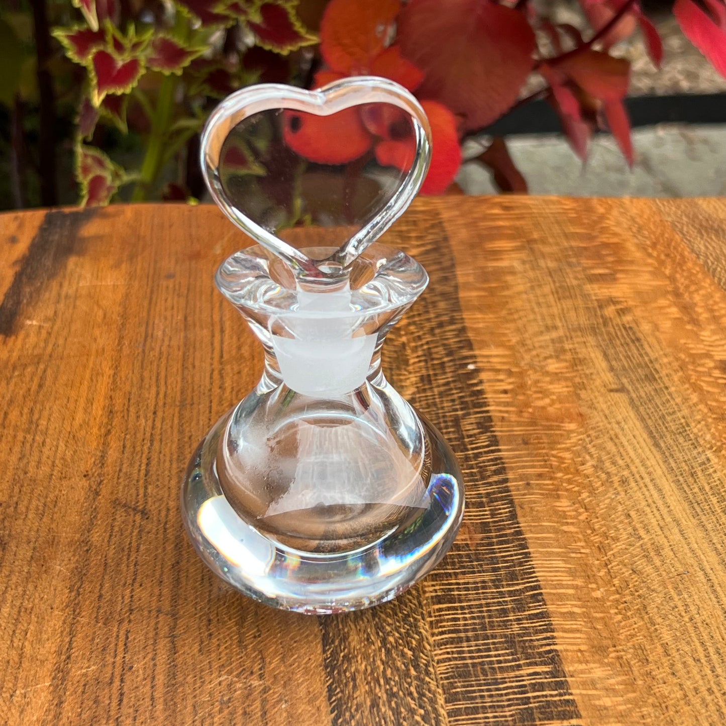 Vintage Orrefors Swedish Handmade Glass Heart Shaped Stopper Perfume Bottle