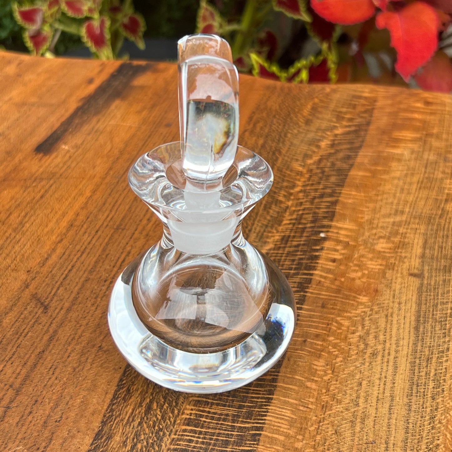 Vintage Orrefors Swedish Handmade Glass Heart Shaped Stopper Perfume Bottle