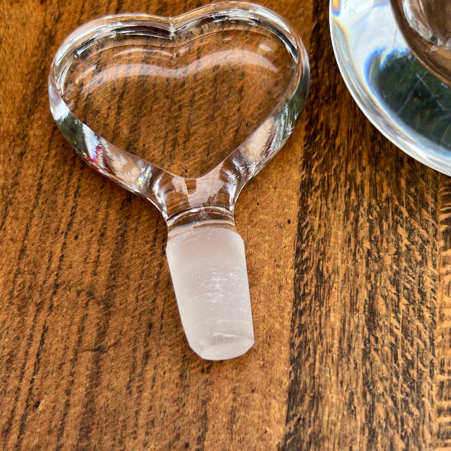 Vintage Orrefors Swedish Handmade Glass Heart Shaped Stopper Perfume Bottle