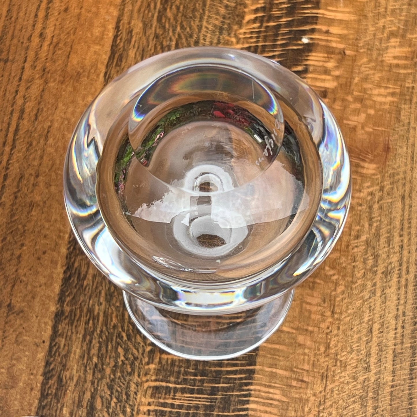 Vintage Orrefors Swedish Handmade Glass Heart Shaped Stopper Perfume Bottle