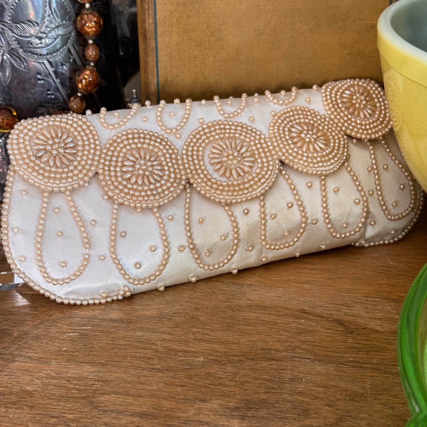 Vintage Hand Beaded Japanese La Regale Evening Bag Clutch Purse