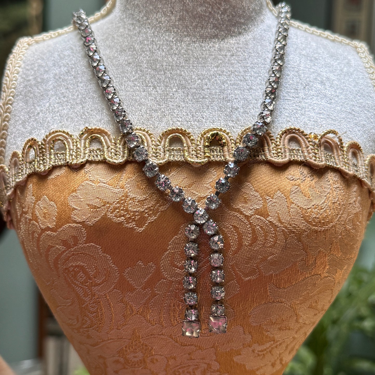 Vintage Rhinestone Chain Necklace