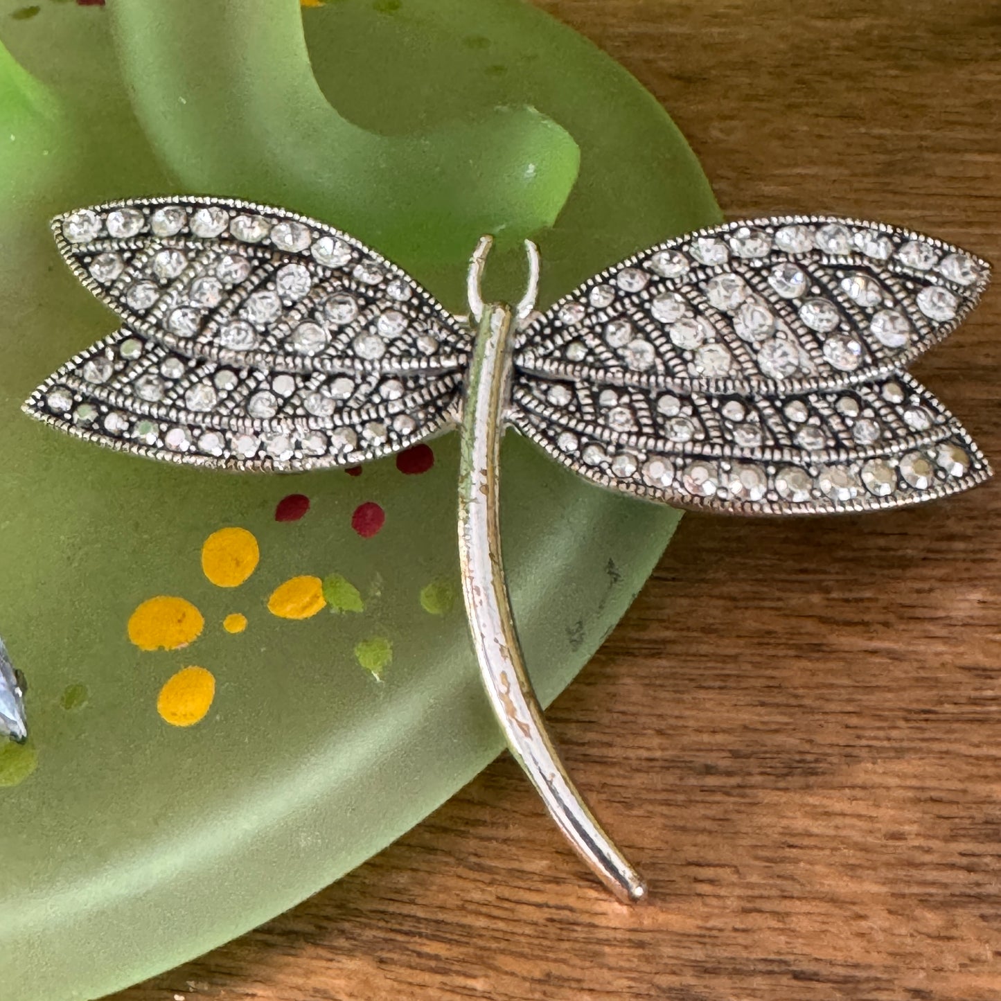 Vintage Monet Rhinestone Dragonfly Pin