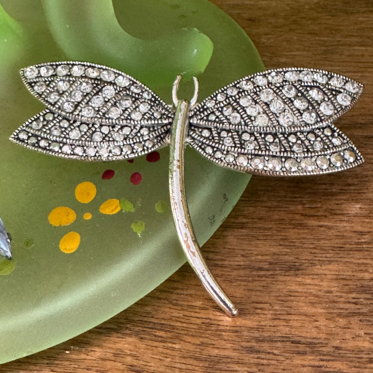 Vintage Monet Rhinestone Dragonfly Pin