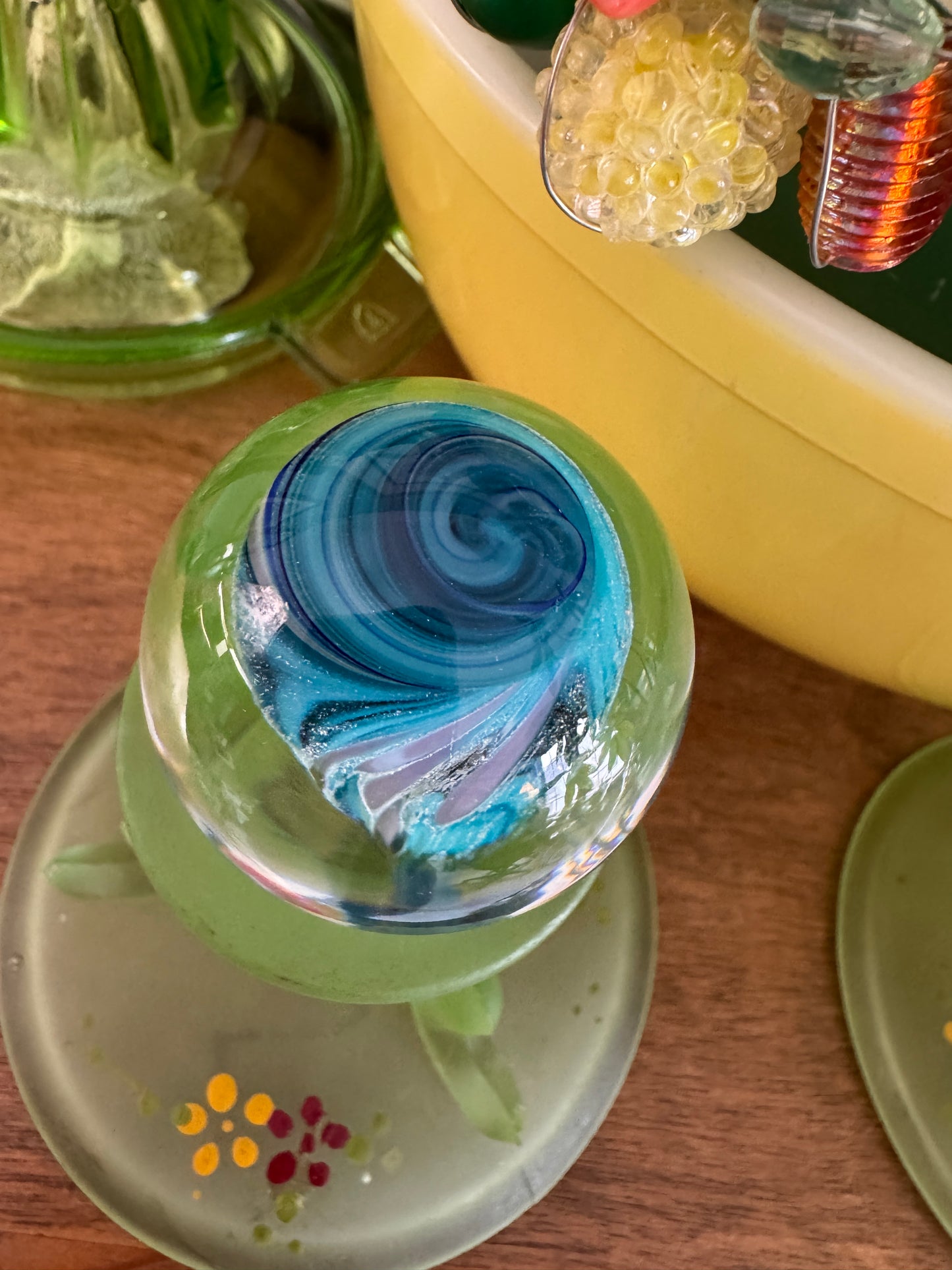 Vintage Joe Morse Handblown Glass Paperweight