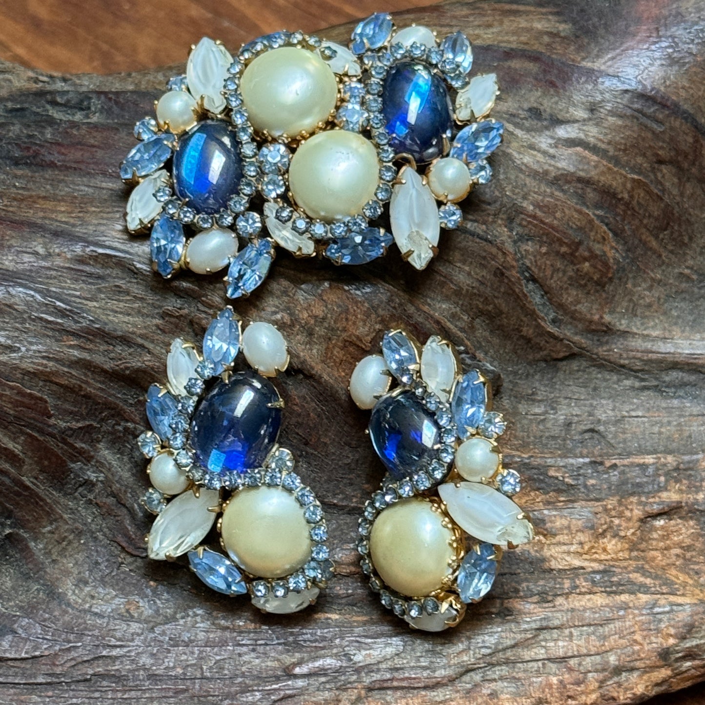 Vintage Hattie Carnegie Pin Matching Earring Set