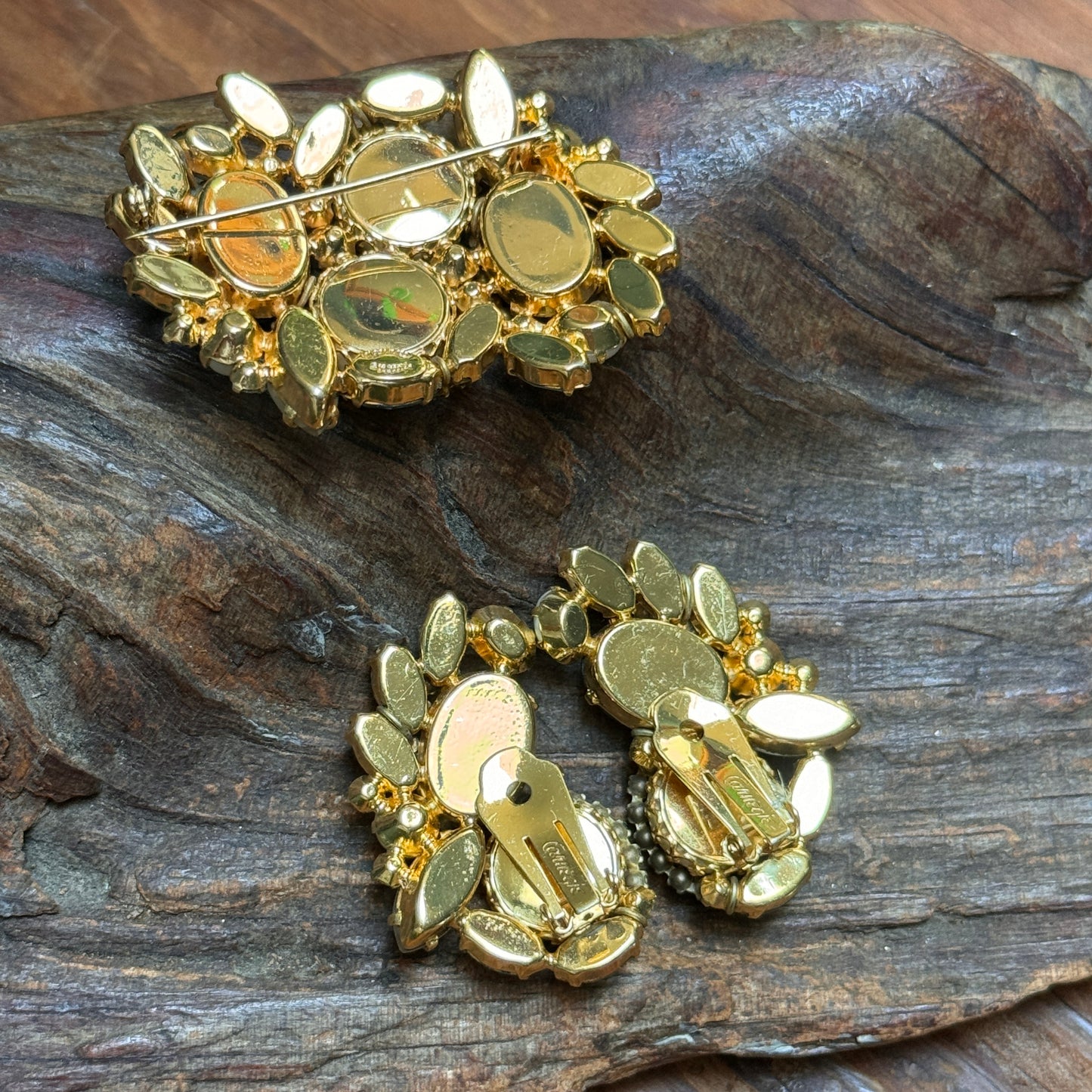 Vintage Hattie Carnegie Pin Matching Earring Set
