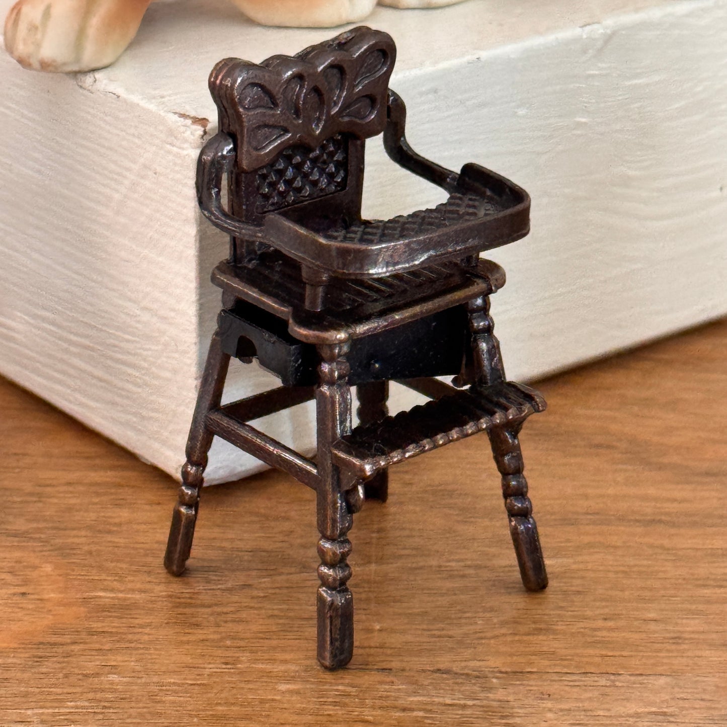 Vintage Hong Kong Cast Iron Mechanical Baby Chair Doll House Pencil Sharpener