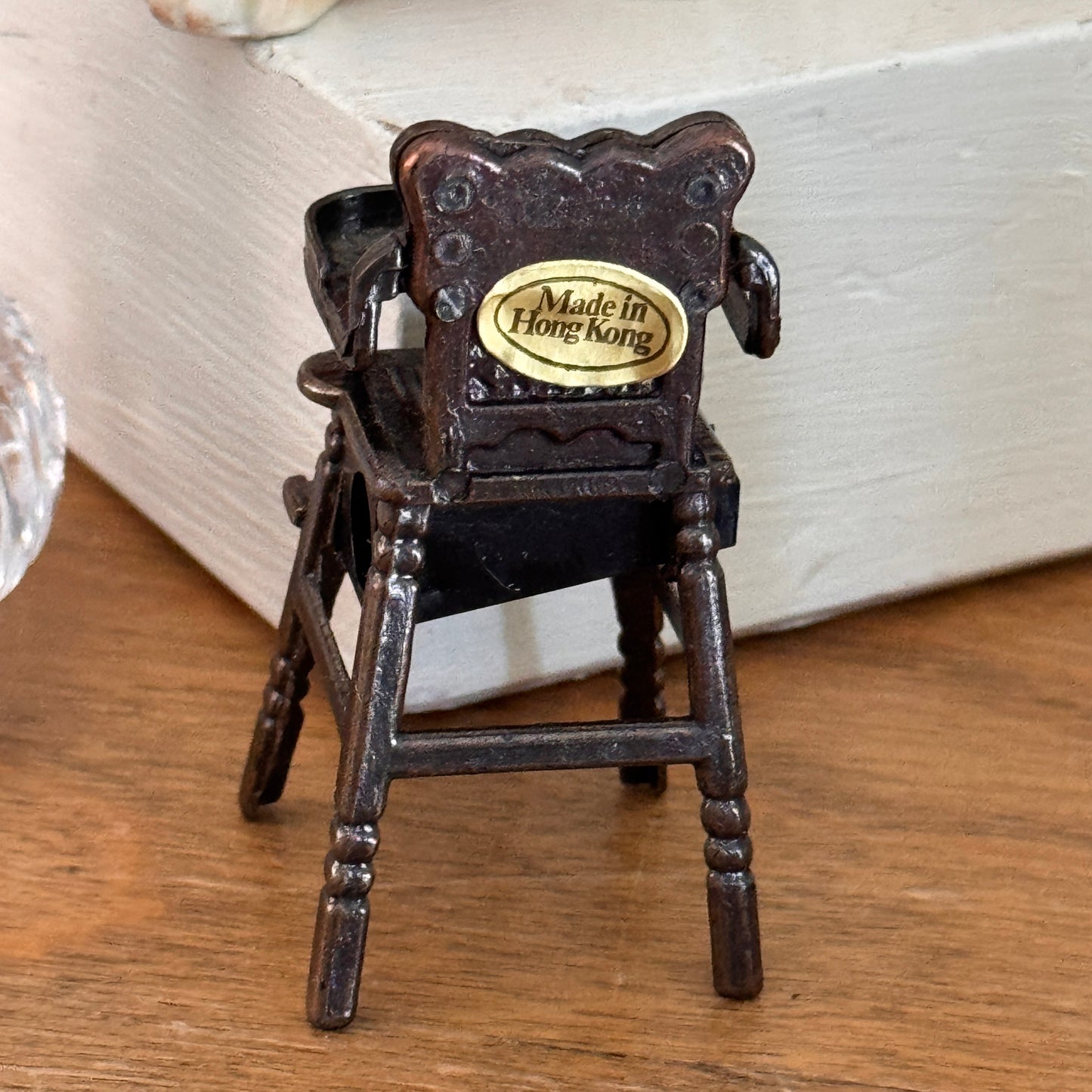 Vintage Hong Kong Cast Iron Mechanical Baby Chair Doll House Pencil Sharpener
