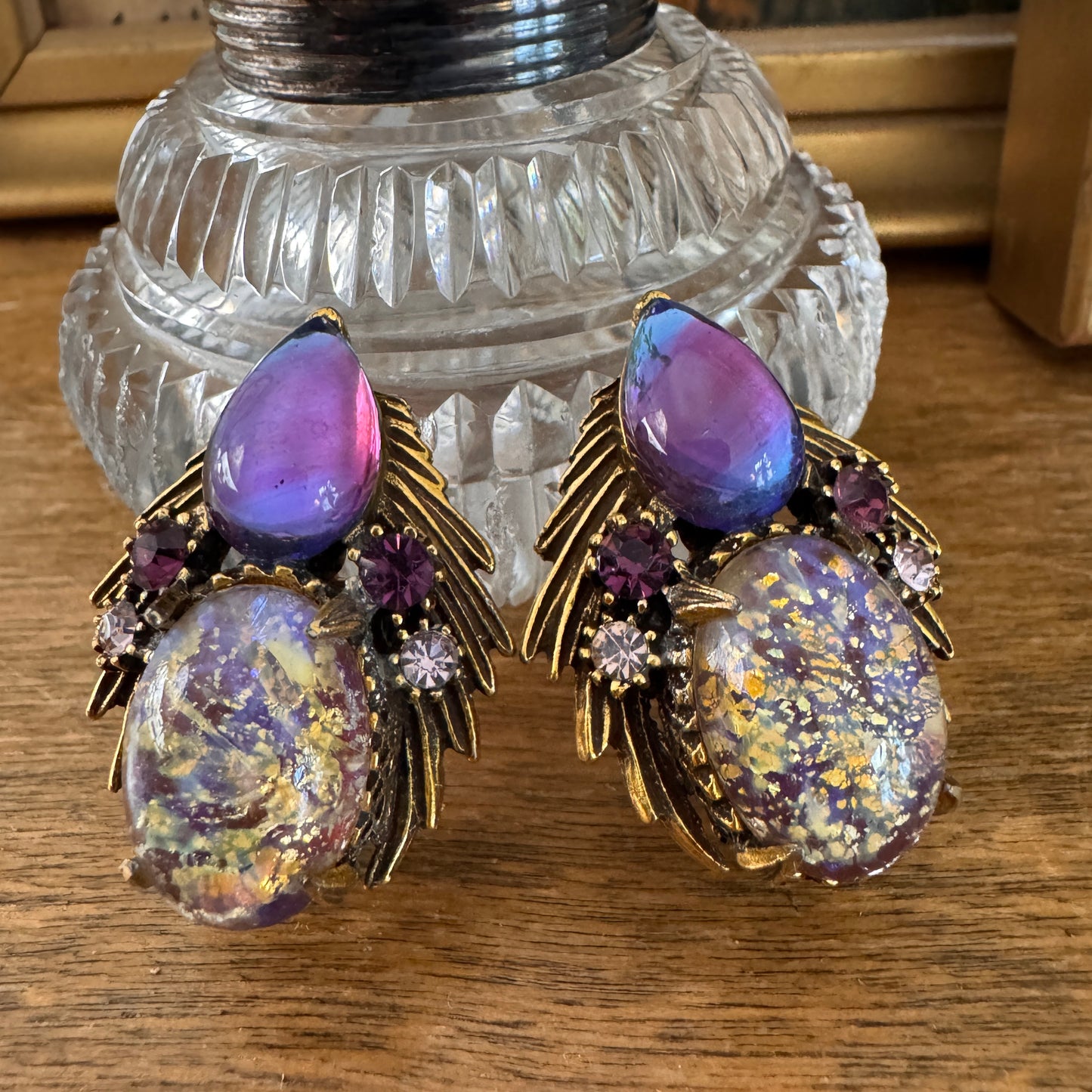 Vintage Florenza Dragons Breath Pin/Pendant and Earrings