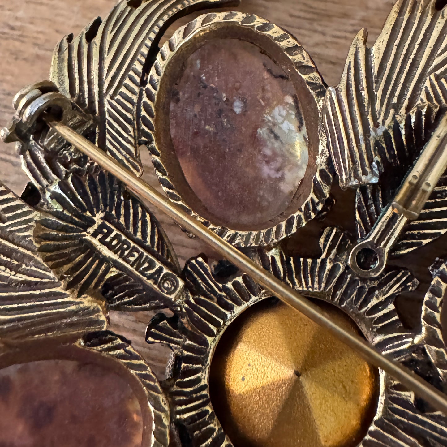 Vintage Florenza Dragons Breath Pin/Pendant and Earrings