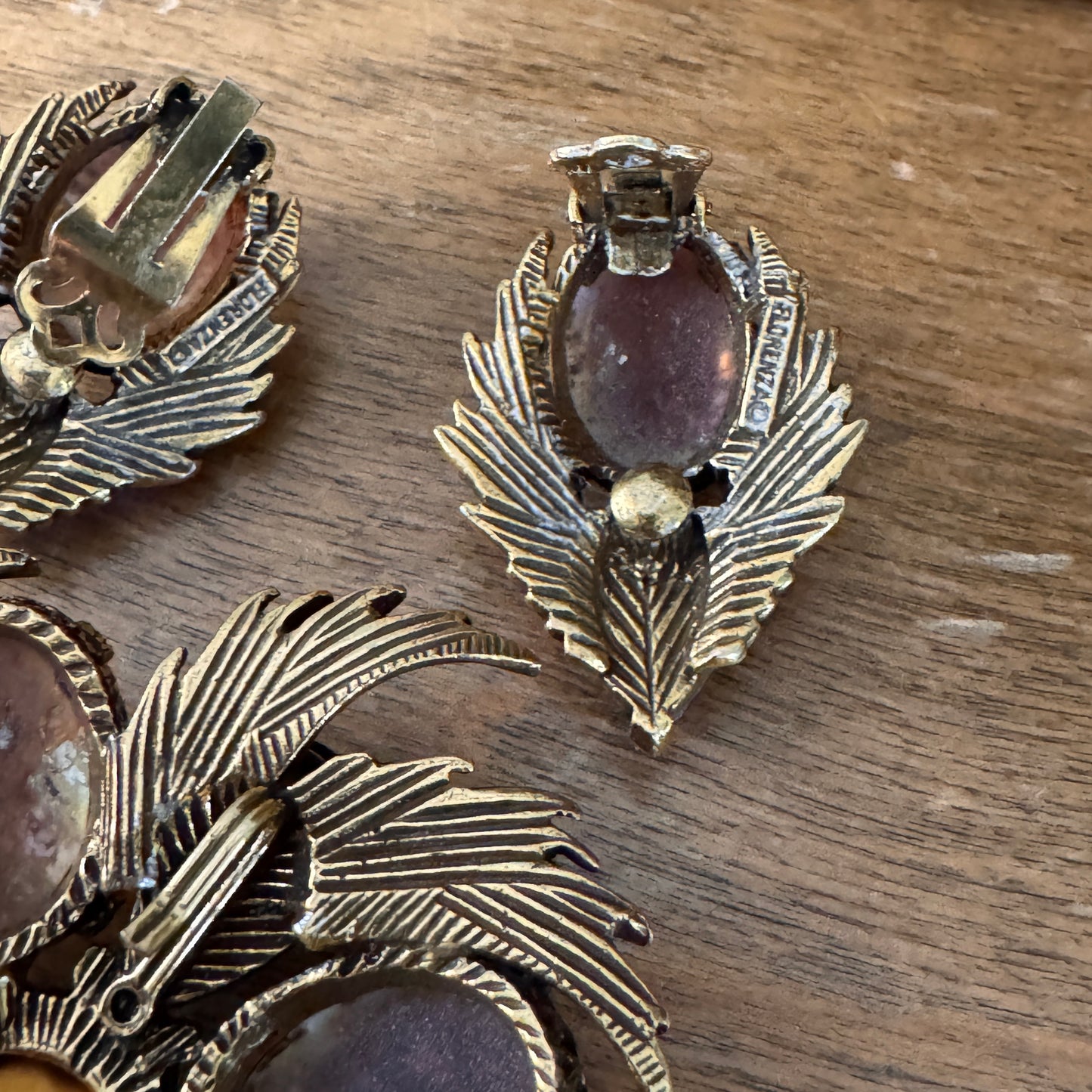 Vintage Florenza Dragons Breath Pin/Pendant and Earrings