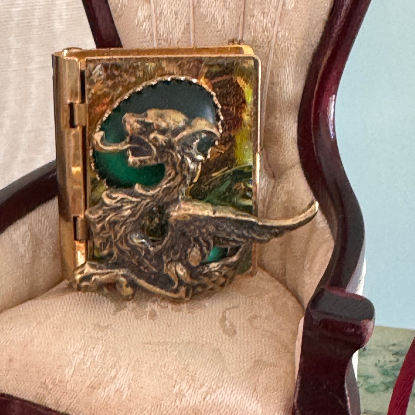 Vintage Raelinda Woad Dragon & Green Egg Pin
