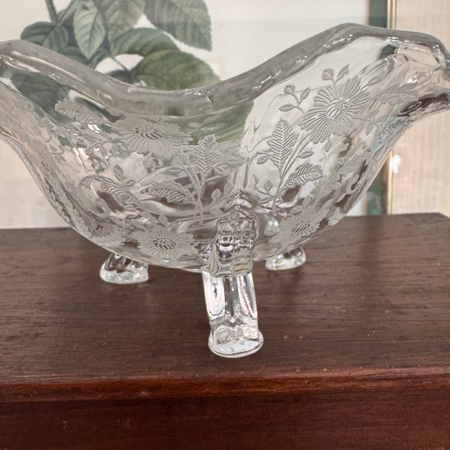 Vintage Viking Glass Prelude Footed Mayonnaise Bowl & Spoon
