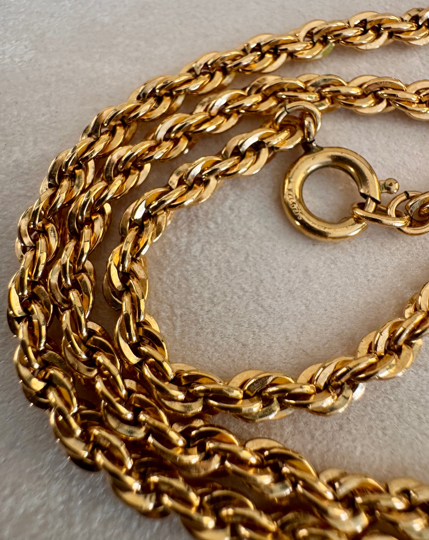 Vintage Gold Filled Rope Chain Necklace