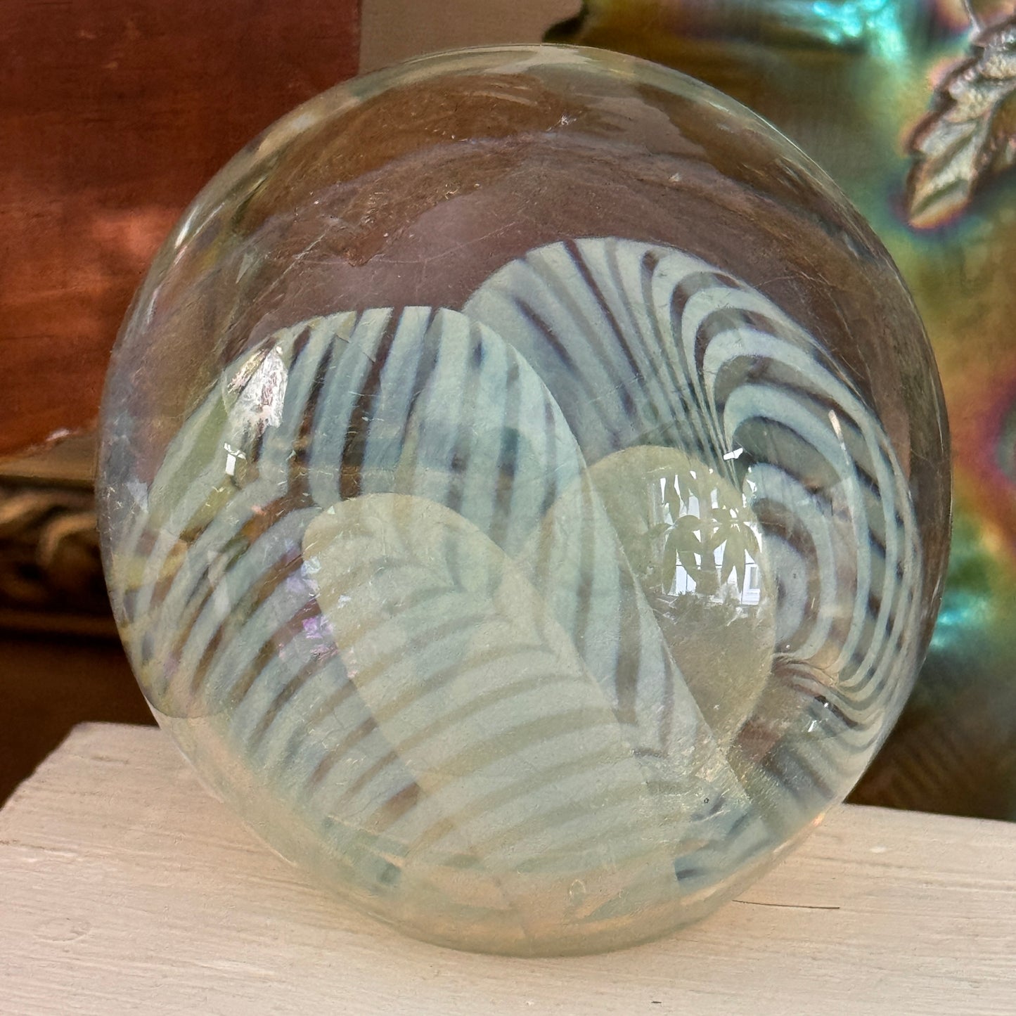 Vintage 1989 Robert Eickholt Dichroic Glass Paperweight