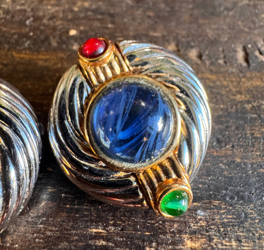 Vintage Ivana Trump Designer Couture Clip Earrings