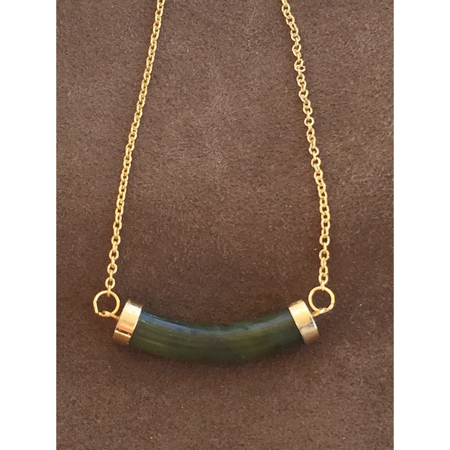 Vintage Semi Precious Jade Gemstone Necklace - Lady Slippers
