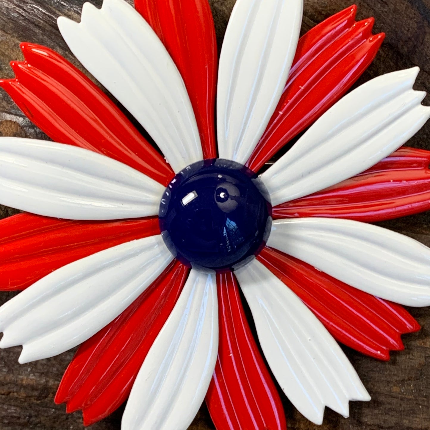 Two Vintage Enamel Flower Pins