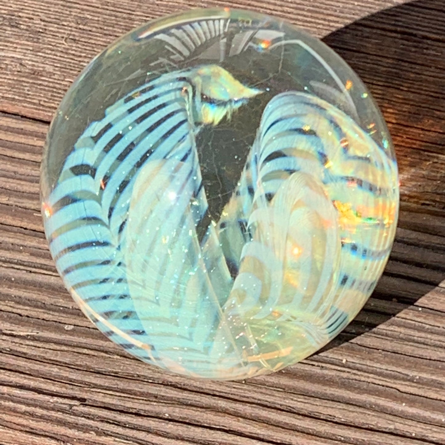 Vintage 1989 Robert Eickholt Dichroic Glass Paperweight
