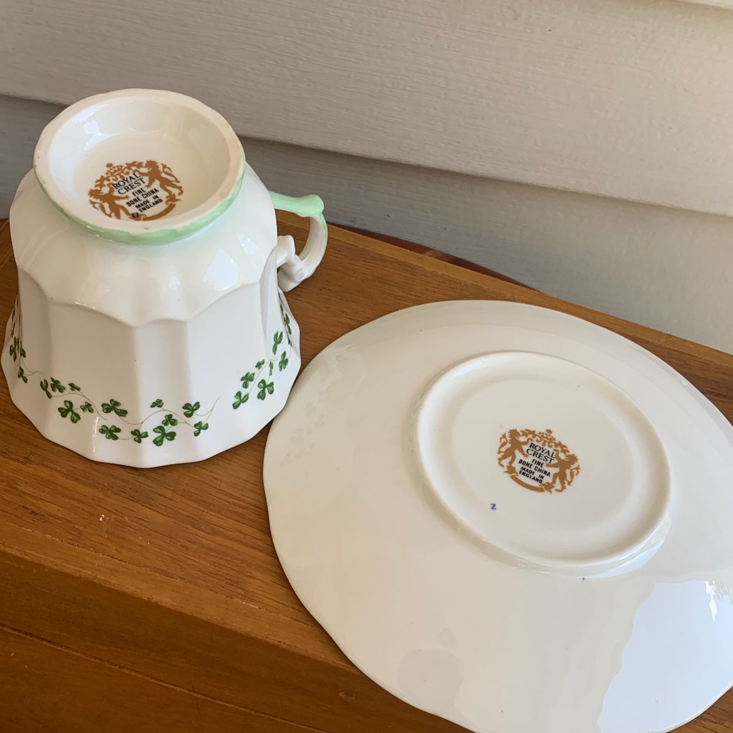 Vintage Royal Crest Clover Tea Cup & Saucers