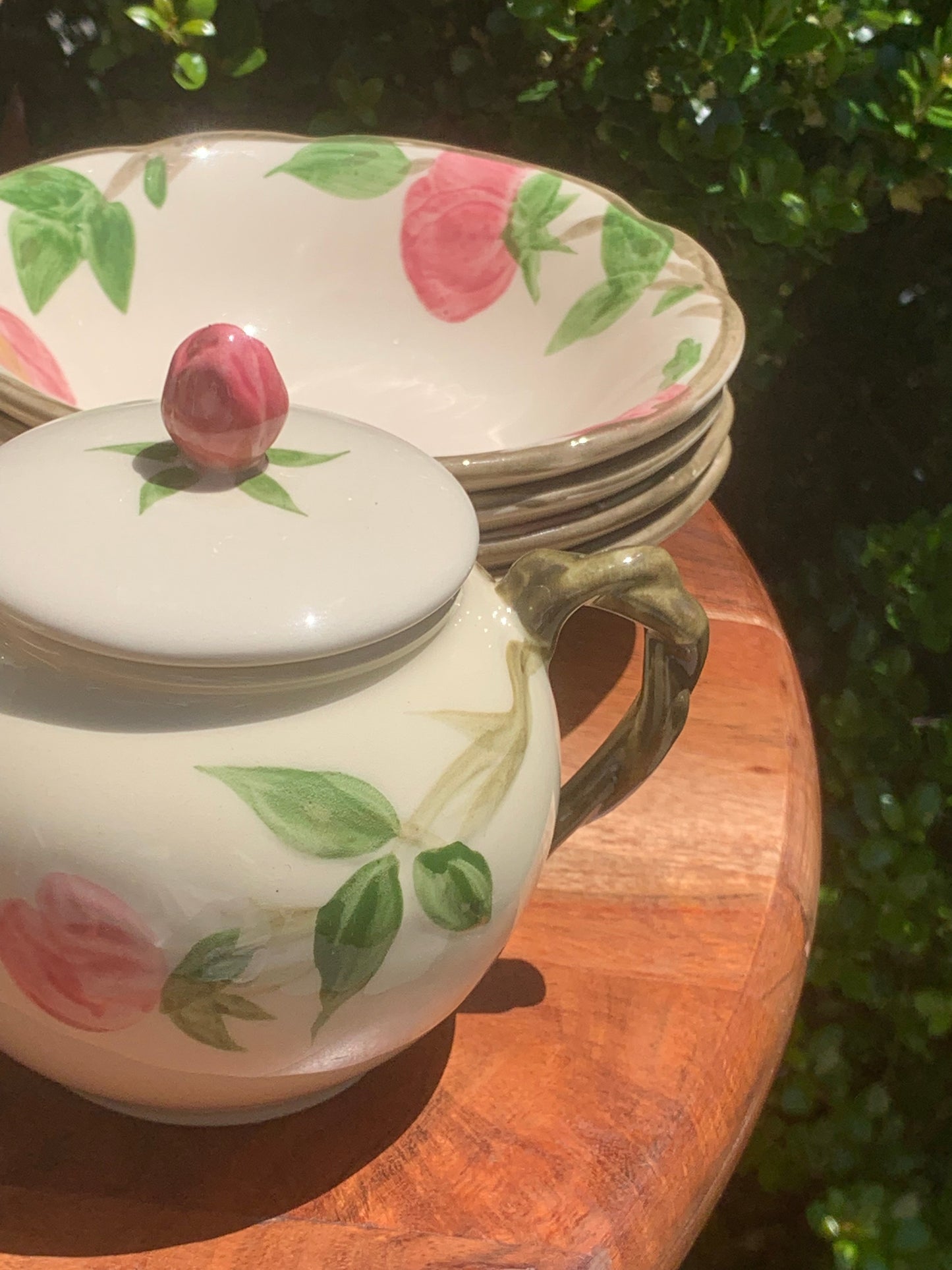 Franciscan Desert Rose Tea Cup , Cereal and Fruit Bowls, Sugar & Creamer