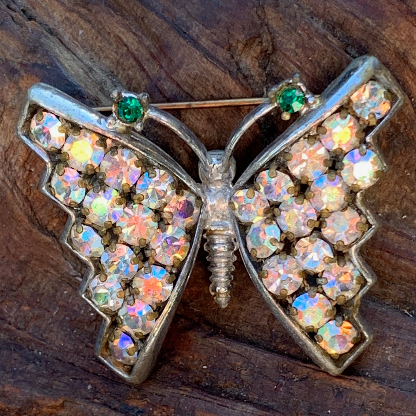 Vintage Rhinestone Butterfly Pin