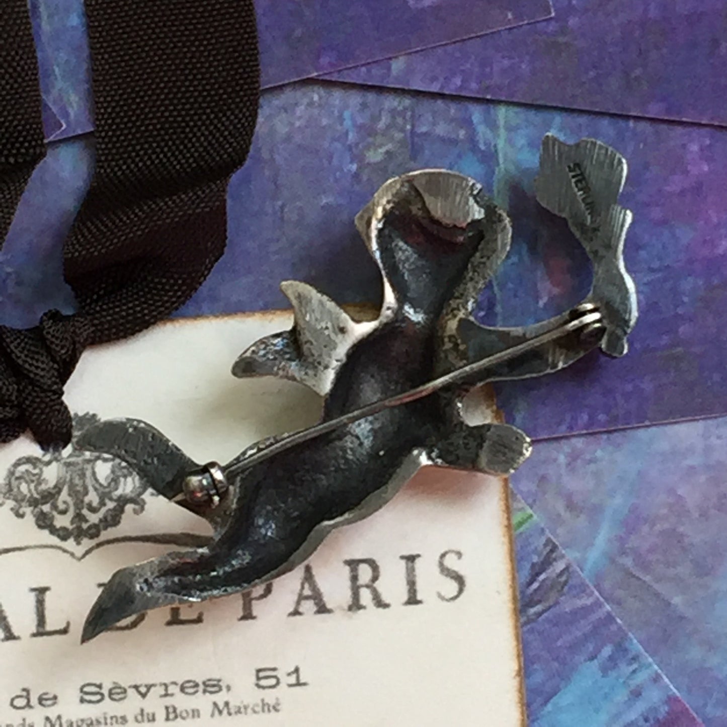 Vintage Sterling Silver Cherub Pin - Lady Slippers