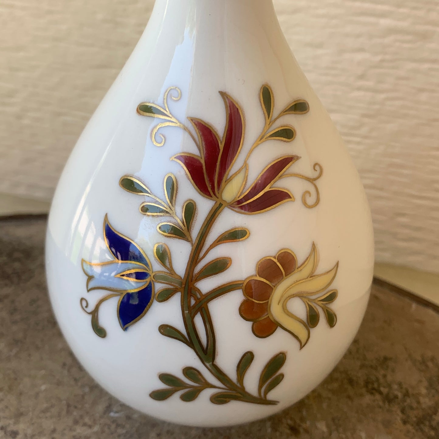 Vintage Zsolvay Hungary Porcelain Magyari Mani Vase Hand Painted Details