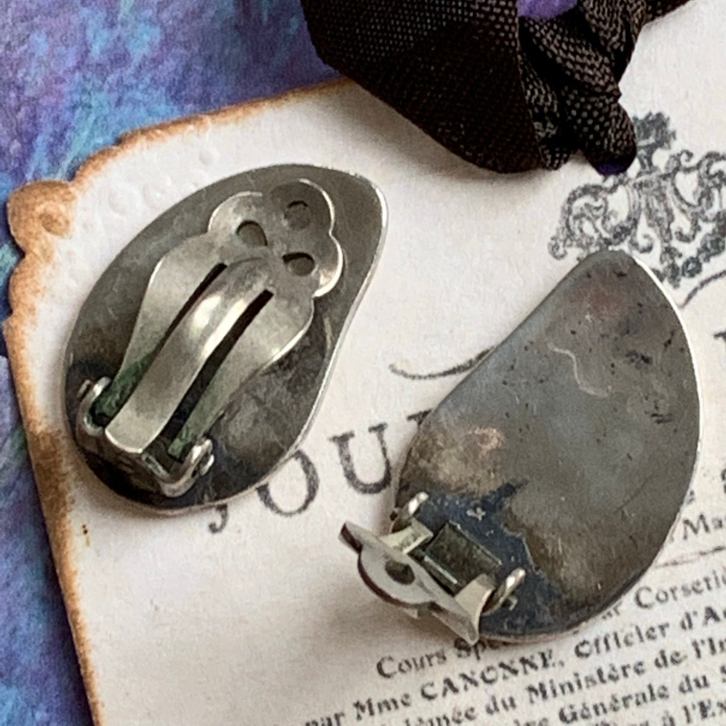 Vintage Sterling Silver Thunderbird Earrings - Lady Slippers