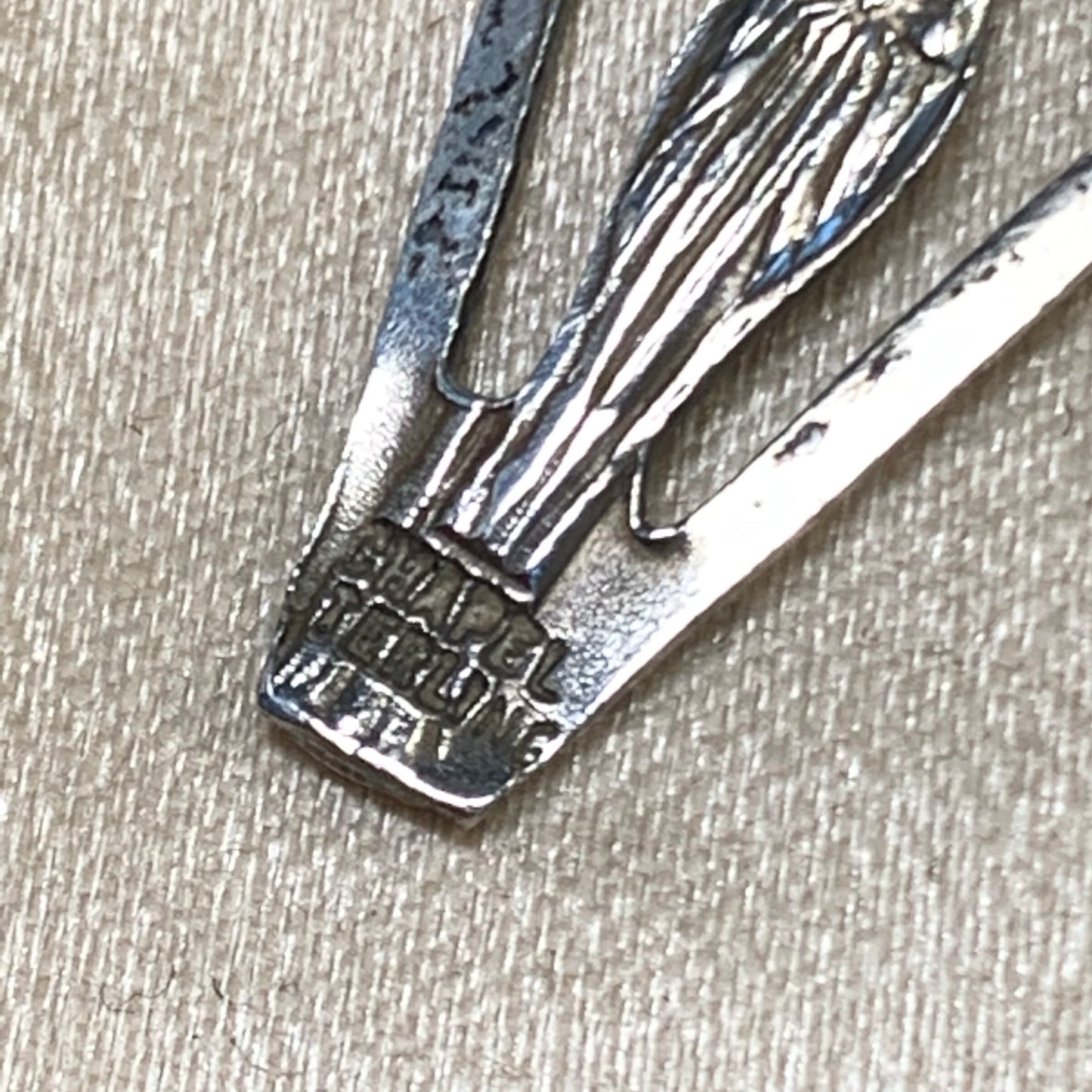 Vintage Chapel Sterling Silver Mary & Roses Medal