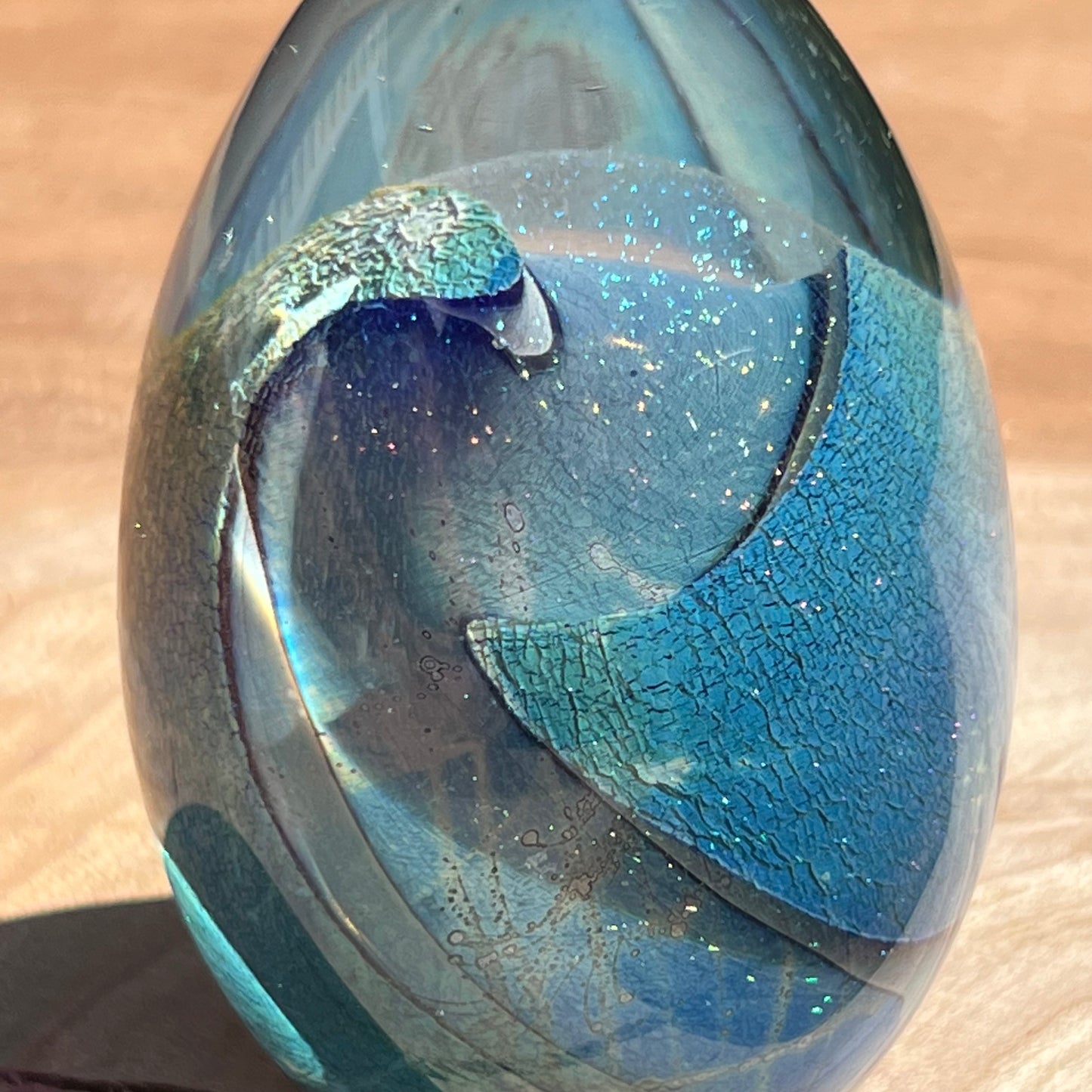 Vintage 1989 Robert Eickholt Modern Earth Glass Paperweight