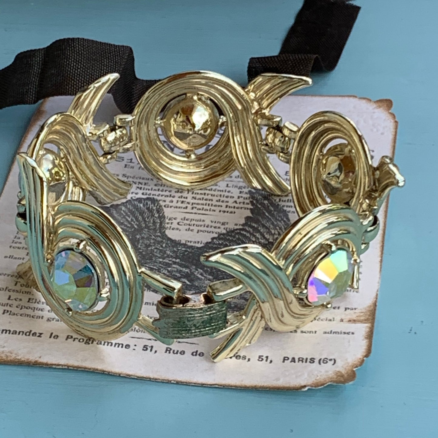 Sarah Coventry Aurora Swirl Rhinestone Bracelet