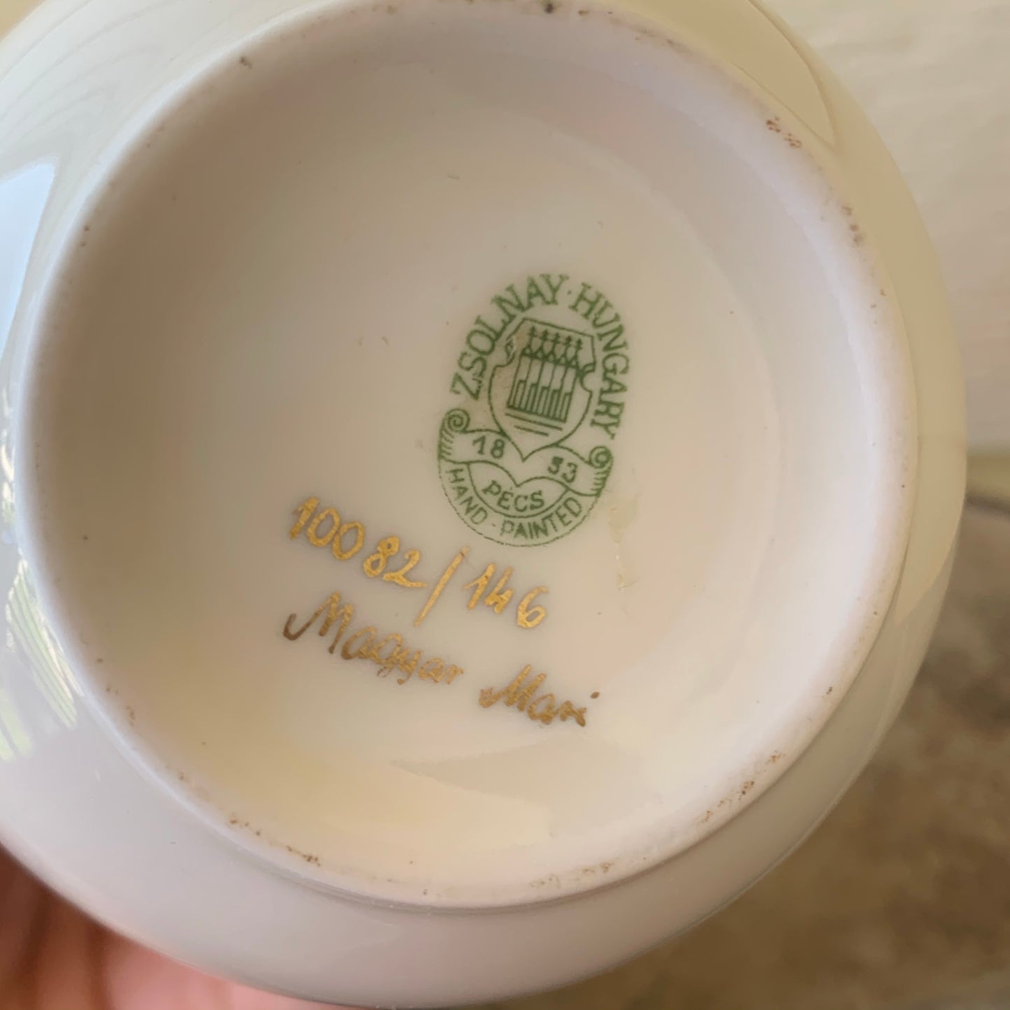 Vintage Zsolvay Hungary Porcelain Magyari Mani Vase Hand Painted Details