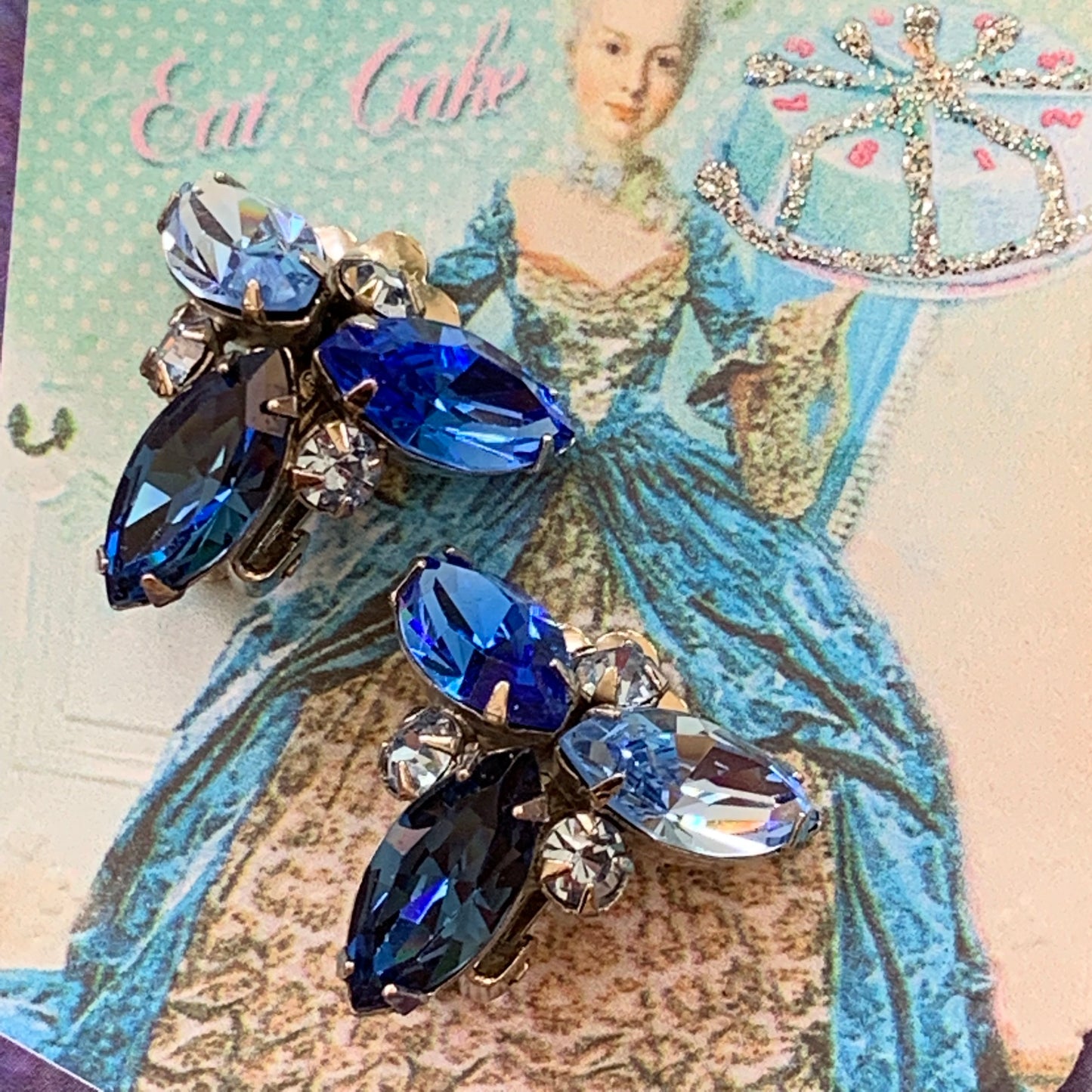 Vintage Vogue Rhinestone Earrings - Lady Slippers