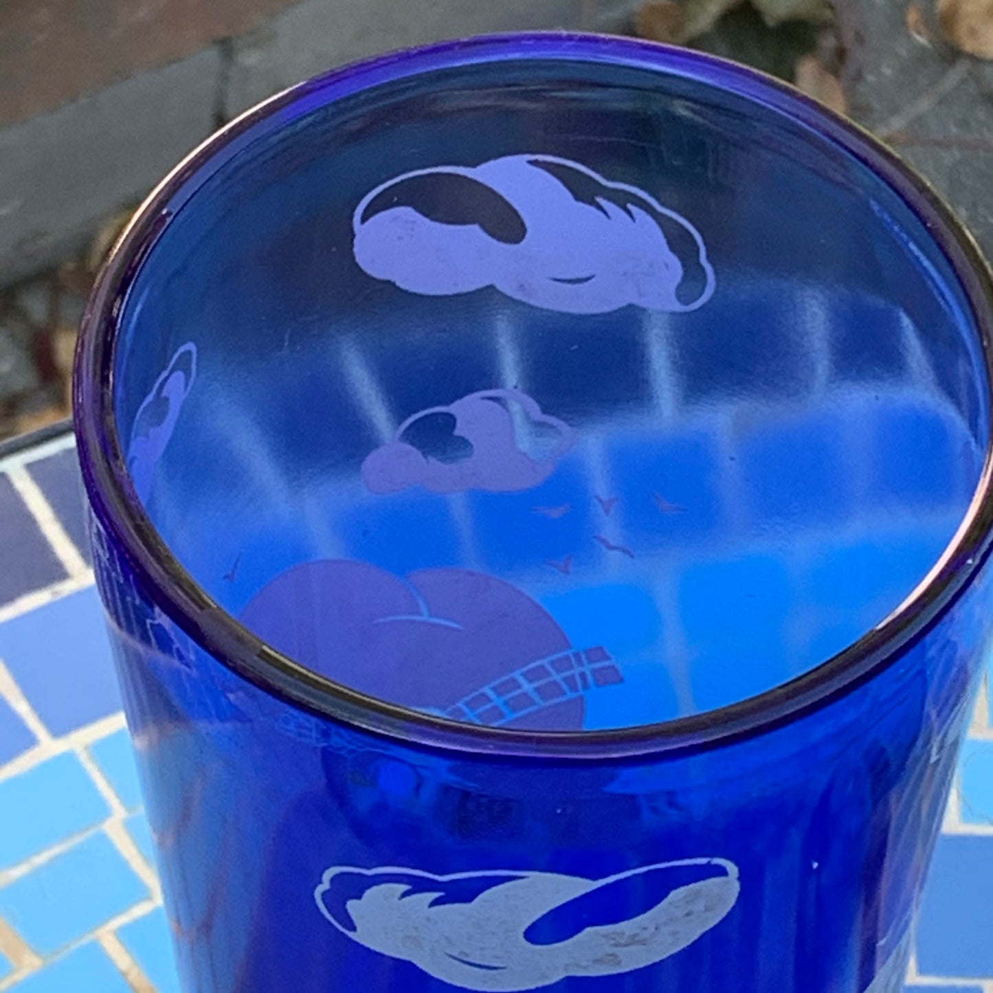 Vintage Hazel Atlas Sportsman Series Blue Bar Set