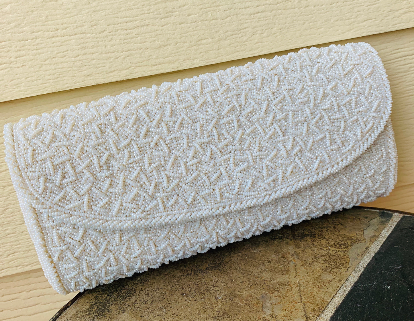 Vintage Hand Beaded Bridal Clutch Purse by Josef